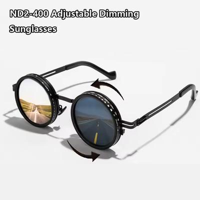 Brand Punk Polarized ND9 Adjustable Dimming Sun Glasses Men Women Round Sunglasses Men's Fishing Eyeglasses Outdoor Shades UV400