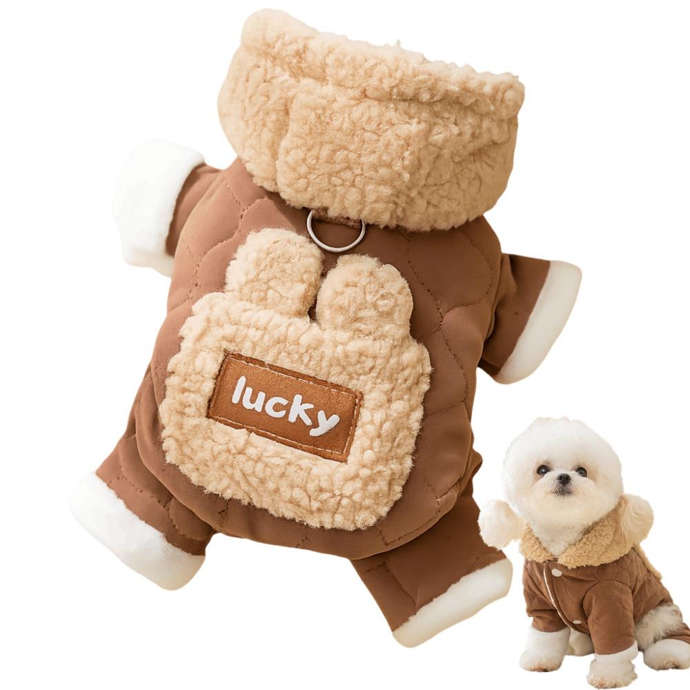 

Thickened Teddy Bear Coat Winter Warm Puppy Clothes Vest Fashion Pet Dog Clothes Outdoors L коричневий