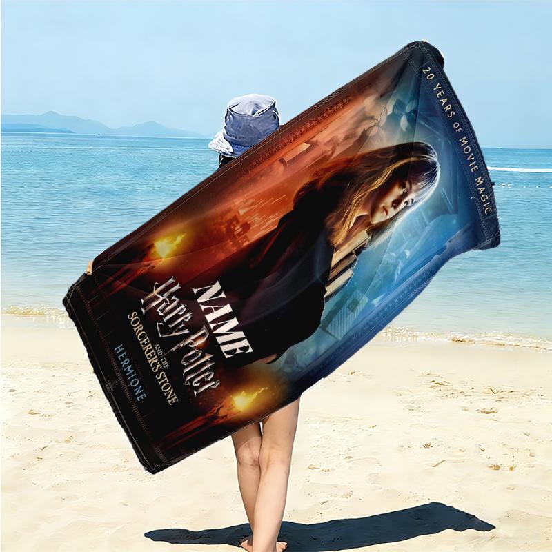 Personalized Harry Potter Adventure Beach Towel Microfiber Beach Towel Thin Absorbent for Beach Swimming Yoga Bath Sports. 0910268