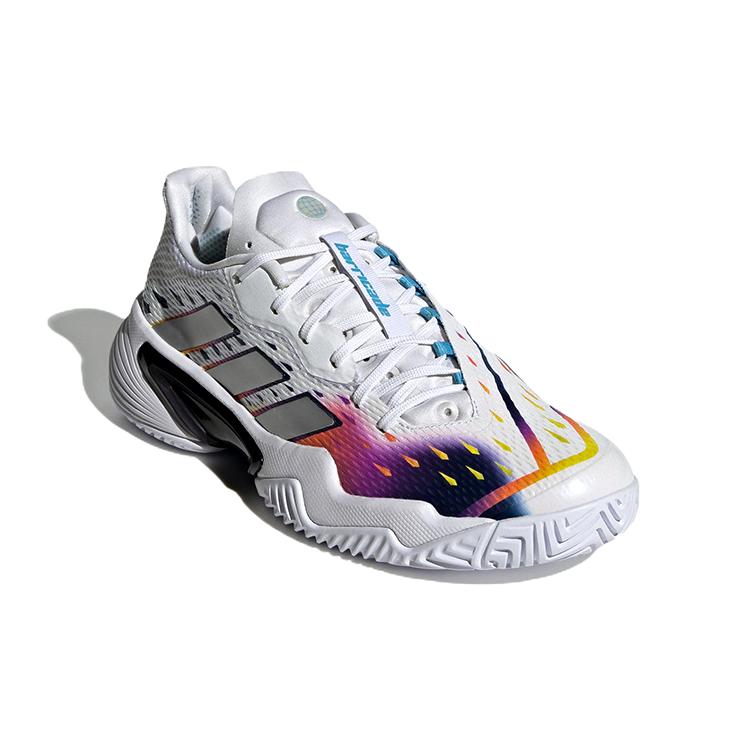 Adidas Barricade Cloud White Silver Metallic Bright Cyan Women's GW3817