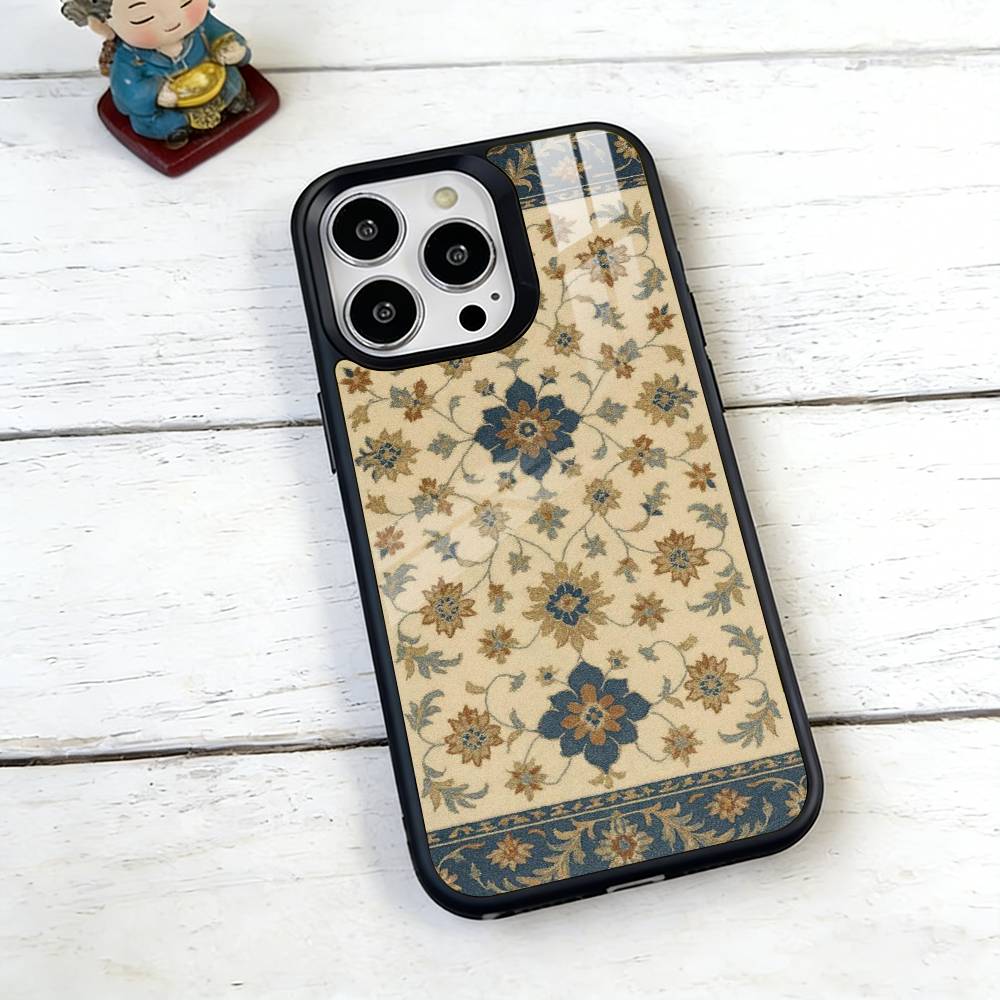 Persian Carpet Floral Pattern Phone Case For iPhone17,16,15,14,13,12,11 Plus,Pro Magnetic For Magsafe Wireless Charging
