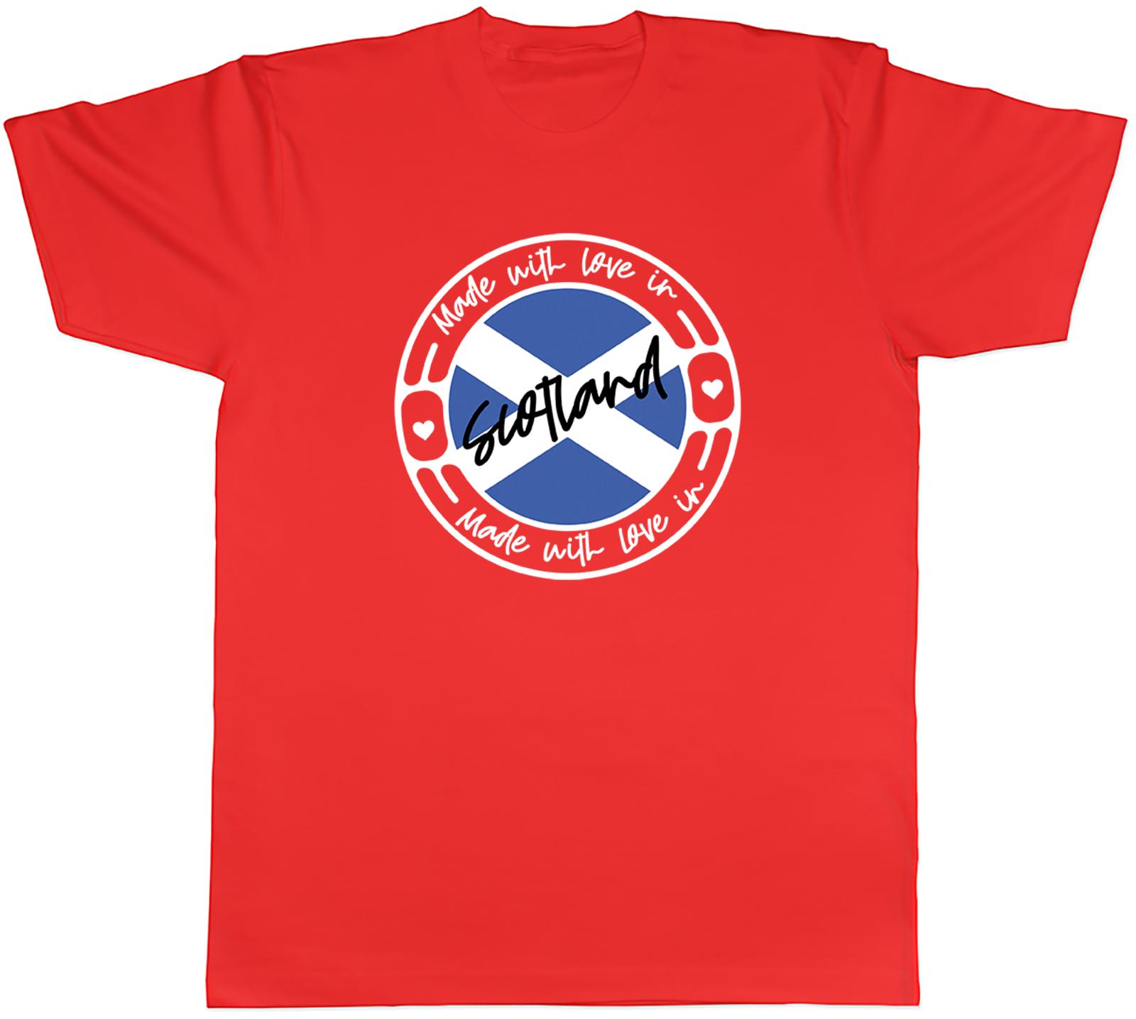 Made With Love In Scotland Mens Unisex TShirt Tee S