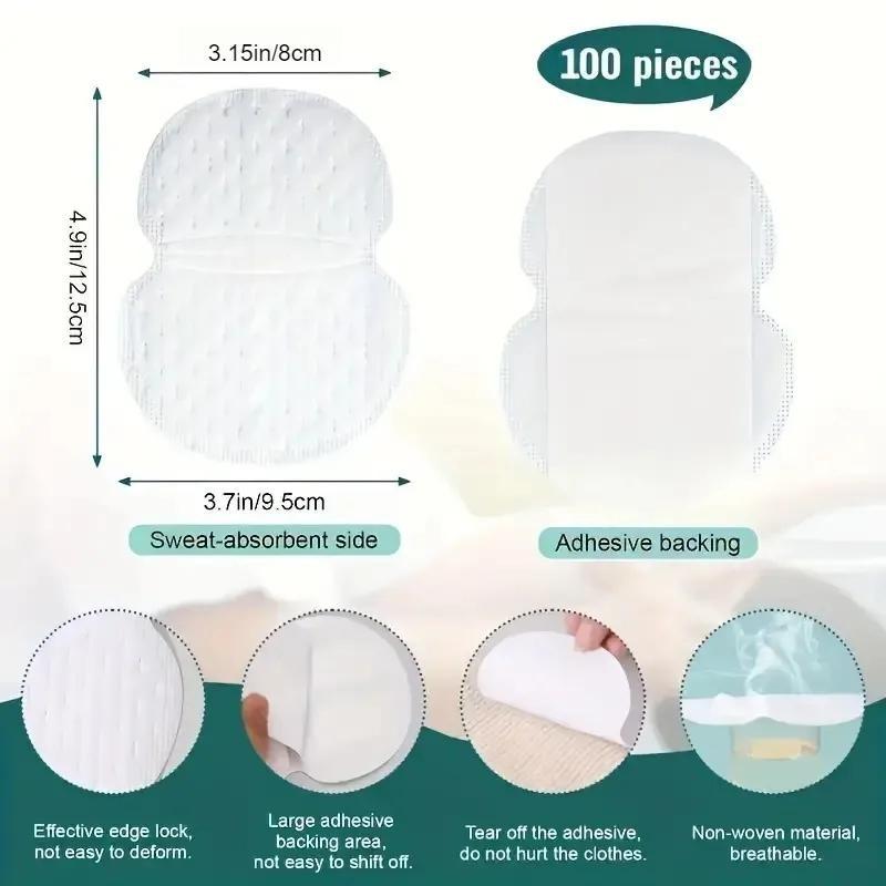10-200 Pezzi Assorbenti Usa e Getta per Ascelle, Pastiglie Deodoranti Anti-Sudore Estive, Scudo Assorbente Invisibile per Ascelle per Lavoro Quotidiano e Uso Esterno