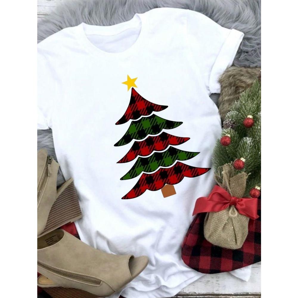 Women's Casual Short Sleeve T-Shirt, Comfortable, Round Neckline, Short Sleeve, Fashion Streetwear Digital Top For Women