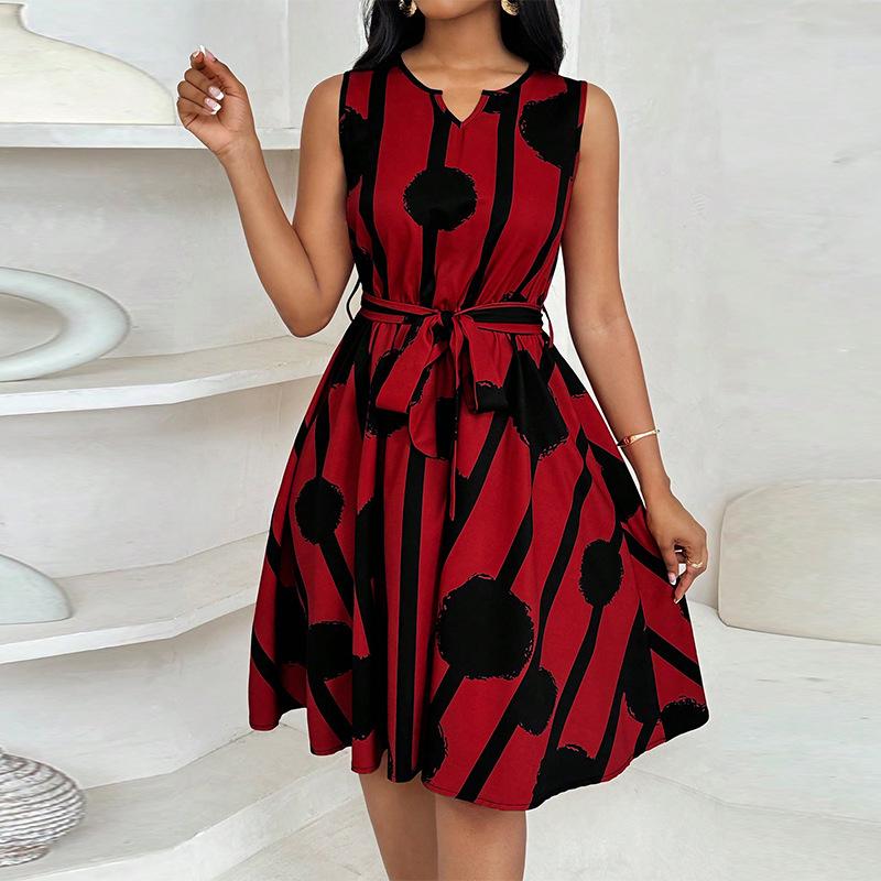 Women's Clothing Summer Fashion Style Dress Belt Vest A-line Skirt for Women Party Dress