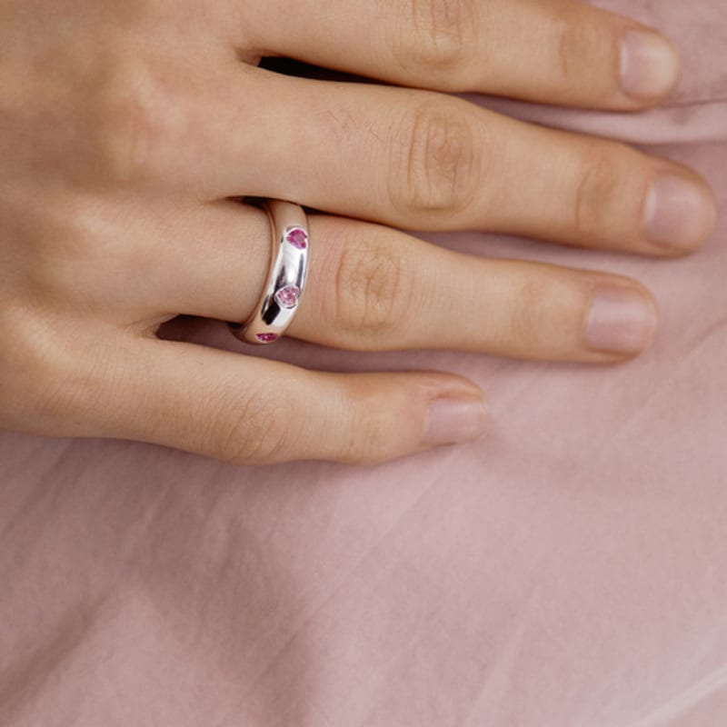 TATIANA (SILVER925) Heart Dot Cubic Ring CR1820