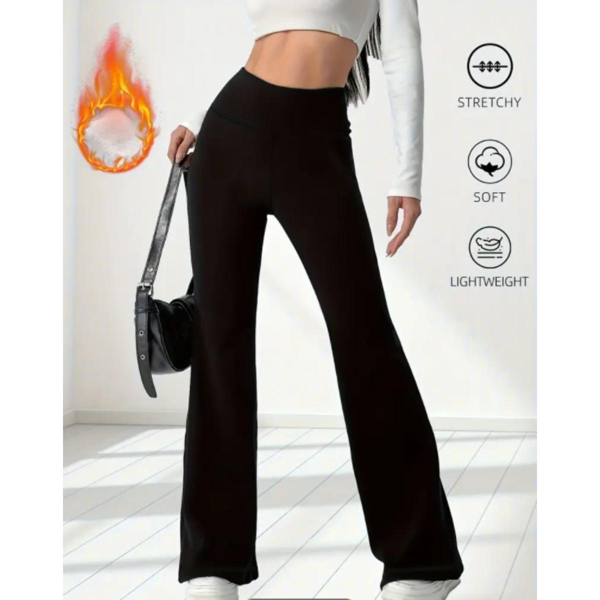 

Бархатные леггинсы, Зимние брюки для йоги с высокой посадкой, Брюки с широкими расклешенными штанинами, Теплые брюки XXL чёрный