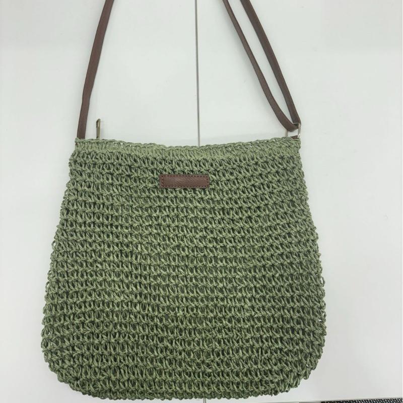 Large Capacity Straw Shoulder Bag With Zipper New Handmade Woven Bag Versatile Crossbody Bag For Women Vacation Beach Bag