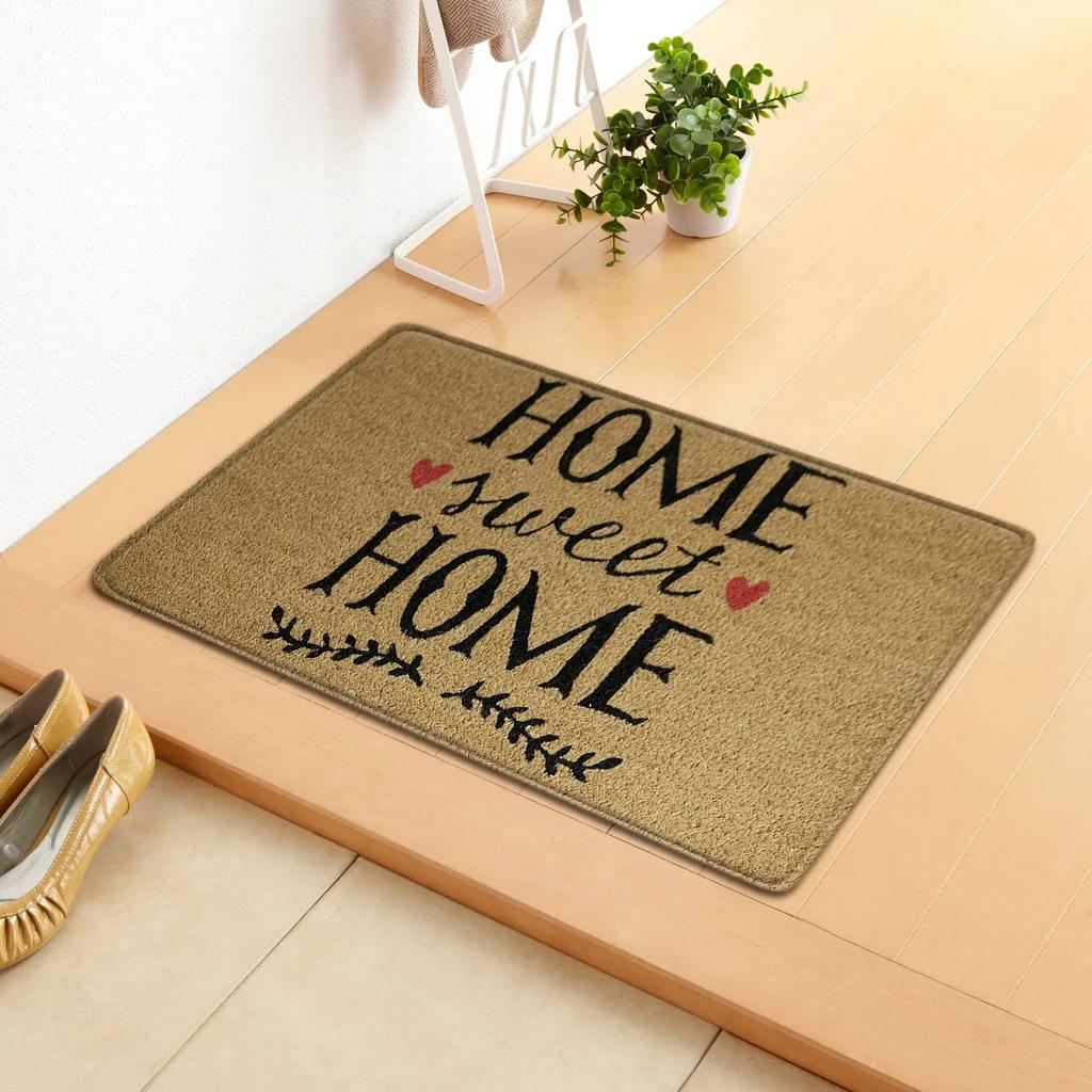 Brown Doormat Carpet Welcome Message Anti Slip Carpet Home Decoration Warm Living Room Bedroom Anti Slip Entrance Carpet