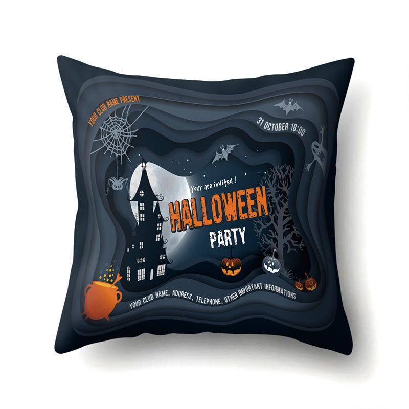 Halloween Pillowcase Car Waist Pillow Pumpkin Sofa Cushion Cover Office Home Living Room Pillowcase