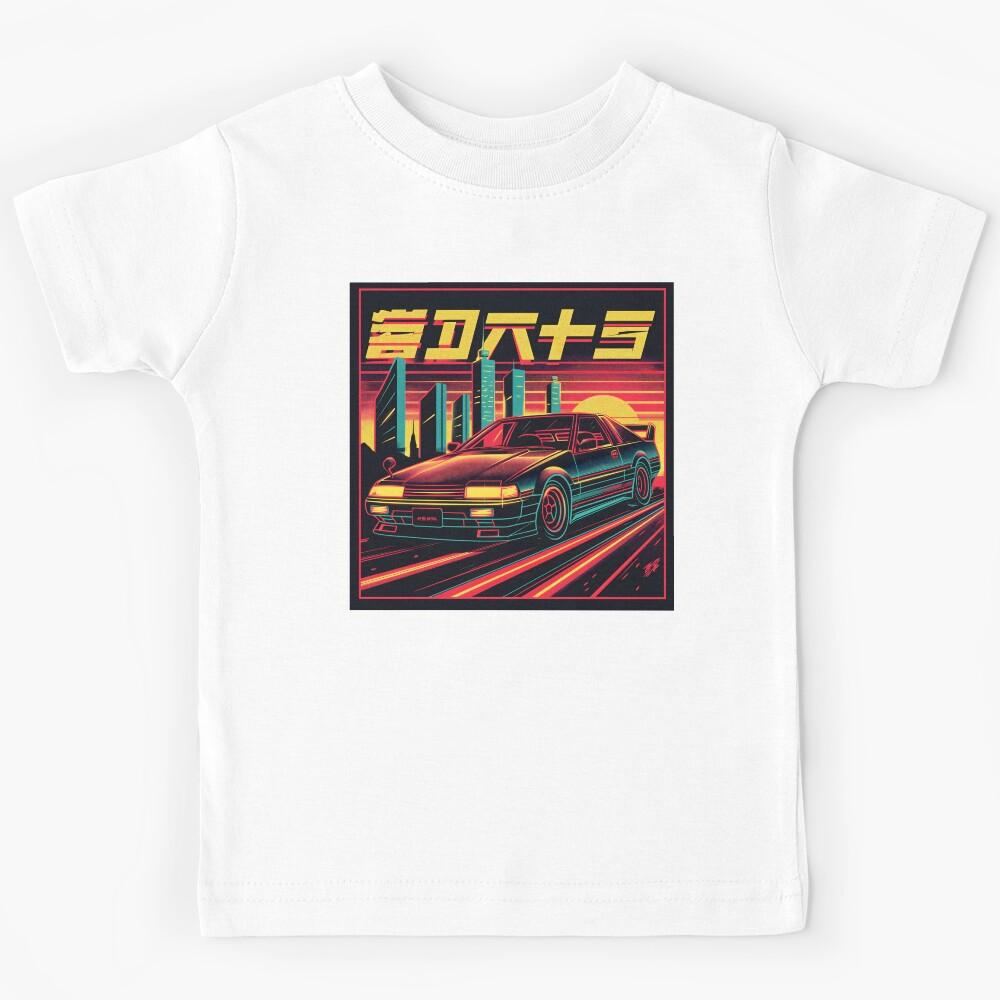 Retro Futurism of Night Racing in Japan (Petrol head) Kids T-Shirt 170
