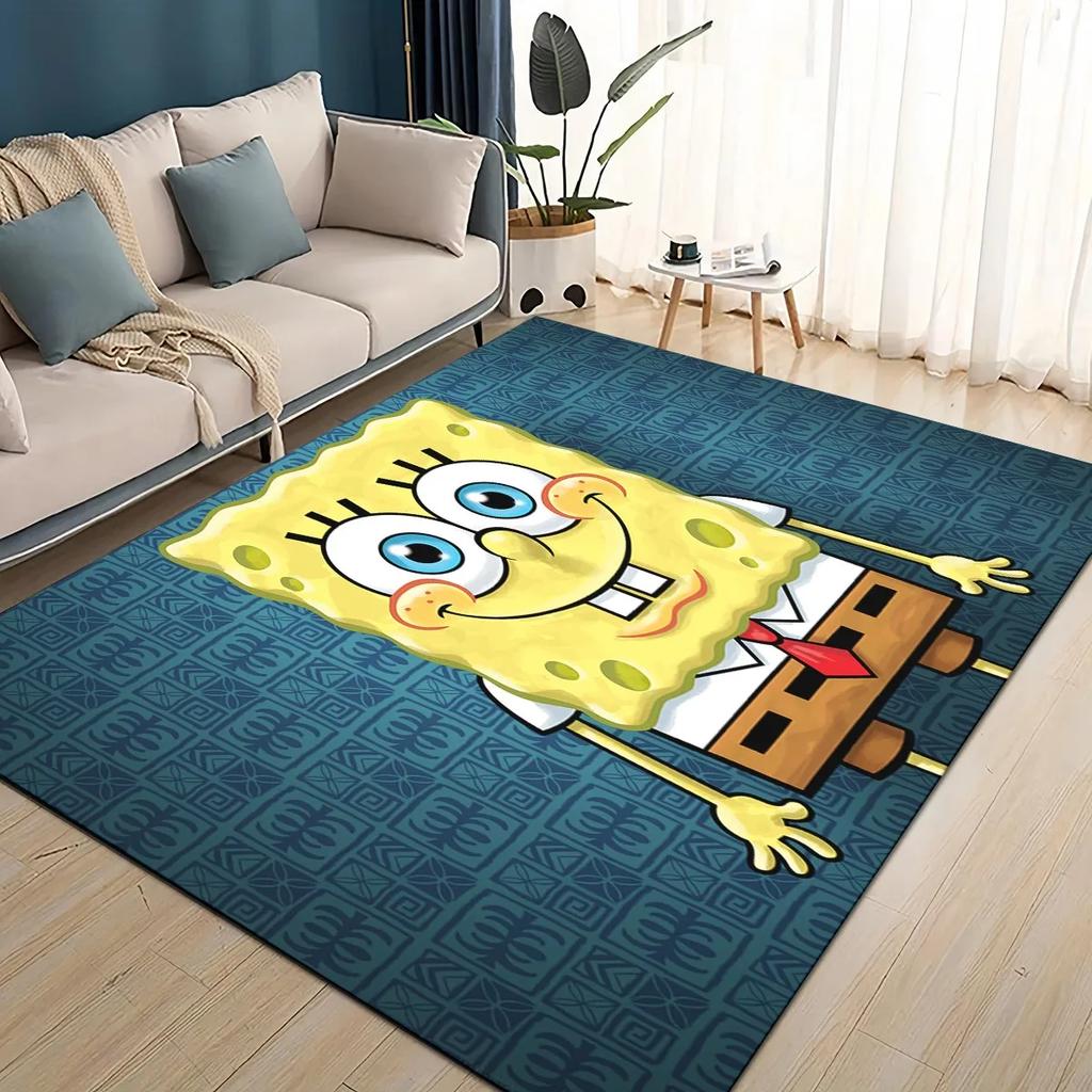 3D Cartoon S-SpongeBob Funny Area Rug,Carpet Rug for Living Room Bedroom Sofa Doormat Decoration,kids Non-slip Floor Mat