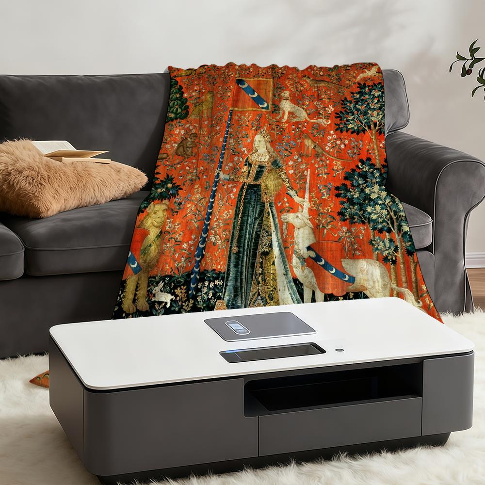 Maiden Unicorn Blanket Throw Super Cosy Plush Living And Room Sofa Couch Childish Medieval Birthday Gifts