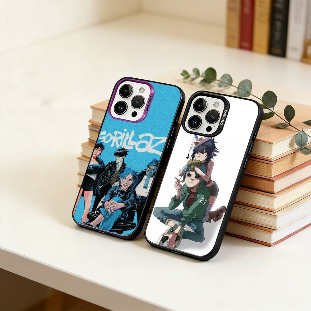 C-Gorillaz Anime Phone Case For iPhone 17,16,15,14,13,12,11 Plus,Pro Max,XS,Colorful Silver Black Cover