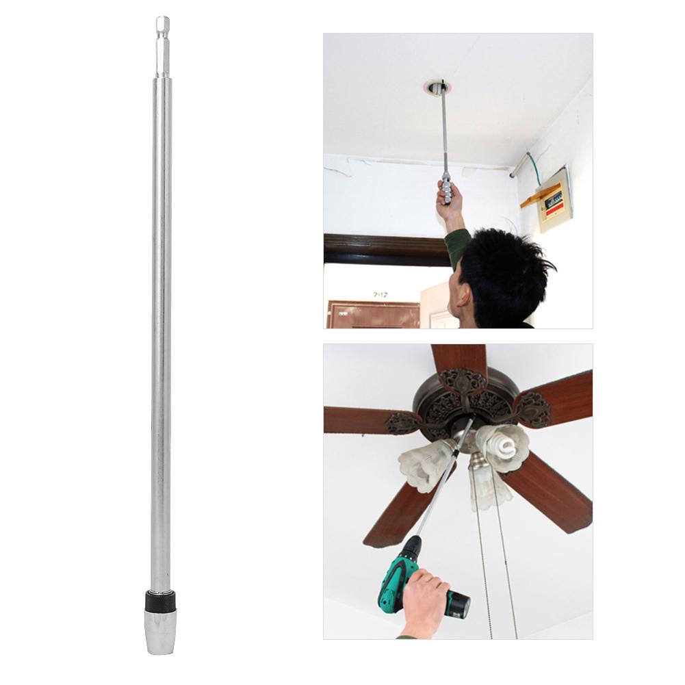 Screw Bit Holder Magnetic Silver Carbon Steel 14in Hex Shank 300mm Length for Electric Drill