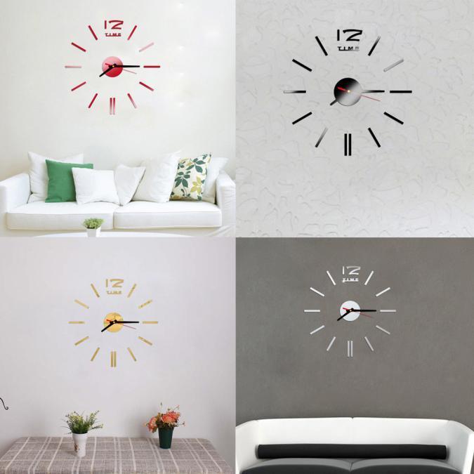 Mini Sticker Clock Buy Wildflower Mini Modern DIY Wall Clock 3D Sticker Design Home Office ...