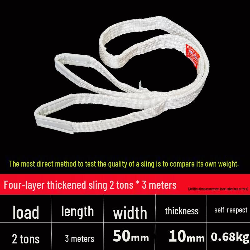 Thickened Acid-Washed Polypropylene Lifting Sling, Canvas Tie-Down Strap for Crane, Hoist, or Forklift