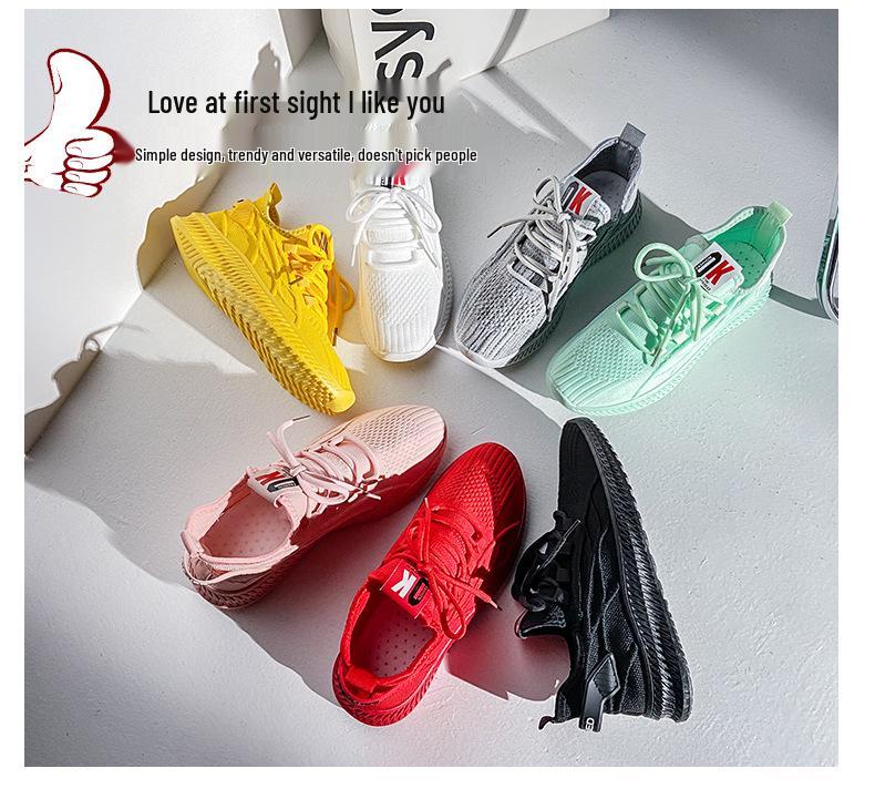 Women's 2024 Spring Flyknit Coconut Sneakers: Korean Style Casual Running Shoes F8801