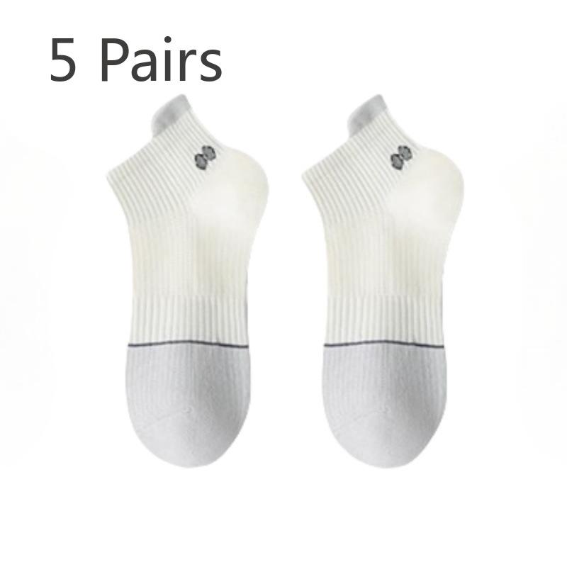5 Pairs of Women s Summer Thin Mesh Breathable Pure Cotton Sweat Absorbing Sports Deodorizing Short Cotton Socks 5 Pairs