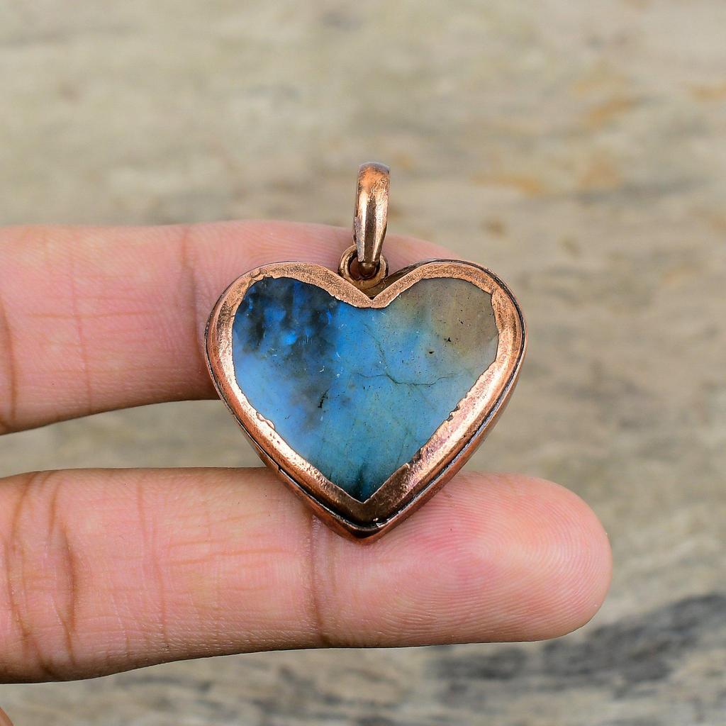 Labradorite Pendant Electroformed Copper Pendant Antique Jewelry Handmade Brand New Pendant Electroformed Gemstone Jewelry Anniversary Gifts