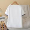 B1 Plus Size Women's Ethnic V-Neck Short Sleeve Cotton Linen Shirt - Summer 2026 Arrivals