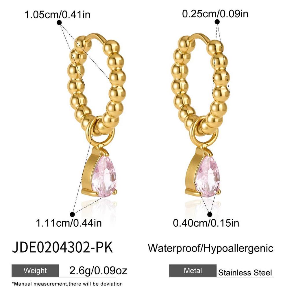 Wanxing 18K Gold Water Drop Zirconia Earrings - Elegant, Versatile Light Luxury Style.