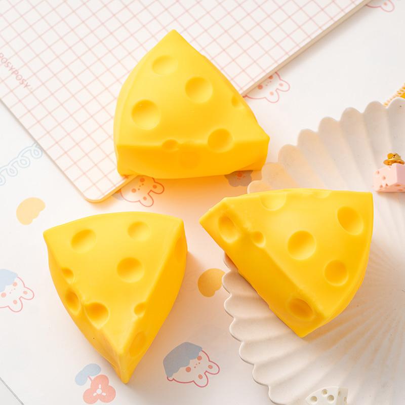 Simulation Cheese Squishy Toys Stress Relief Balls Decompression Slow Rebound Sensory Squeeze Toy For Kids Birthday Party Favors
