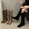 The New Shoes Are Thin, Niche, Thick-heeled, Pointed Boots and Low-heeled Long Boots