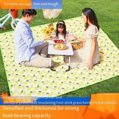 1 Adet Piknik Matı Neme Dayanıklı Mat Açık Hava Pikniği Yer Matı Su Geçirmez Kalınlaştırılmış Oxford Kumaş PE Non-woven El Çantası Piknik Örtüsü