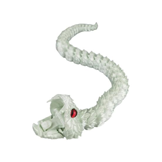 

3D-печатная фигурка змеи с подвижными суставами, фигурка змеи, шарнирная модель животного, игрушка для домашнего офиса, книжной полки, украшения рабочего стола, орнамент белый