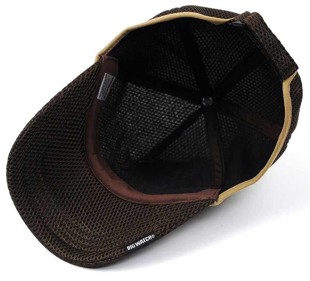 Plain Round Mesh Cap Brown Large Size [Big Watch] CPMG-12R Men's