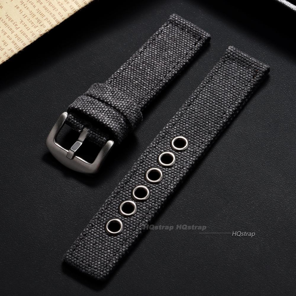

Universal Nylon Watch Band 20mm 22mm 24mm Denim Canvas Strap for Military Women Men Sport Bracelet Comfortable Woven Wristband 24mm чорний