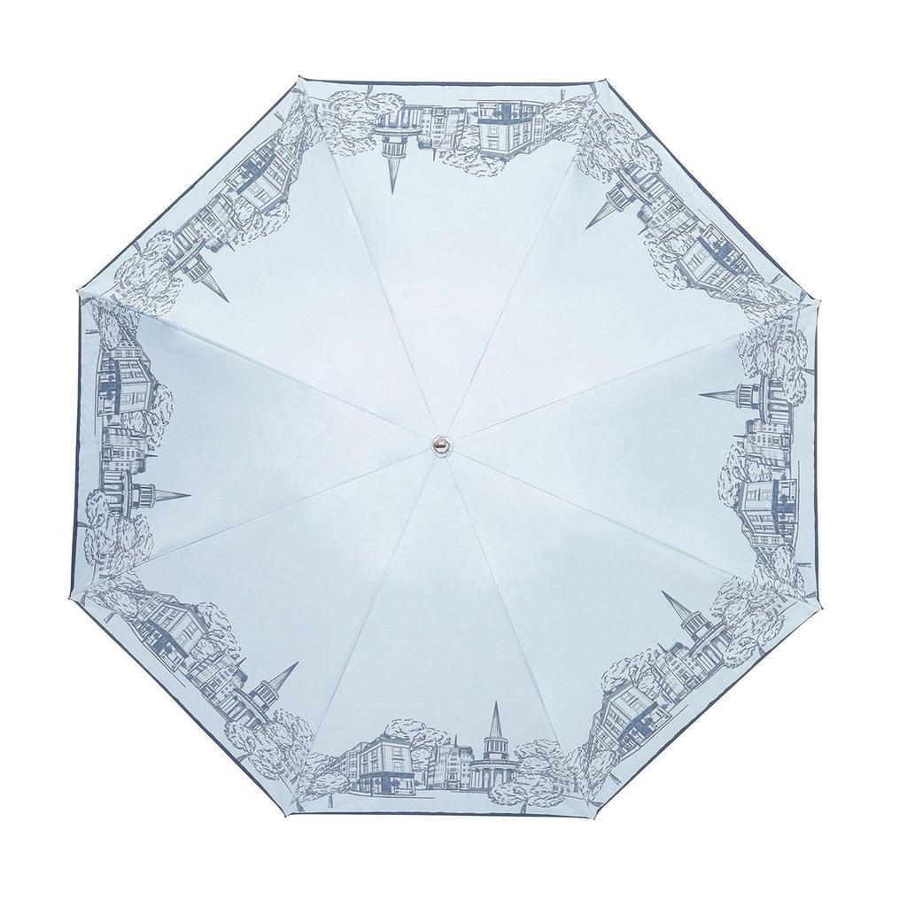 Moonbat Folding Parasol for Perfect for Sun and Premium Light Heat and UV Cityscape Includes Tote Product Blue "Solfeggio Mode" Women, Rain, Blocking,