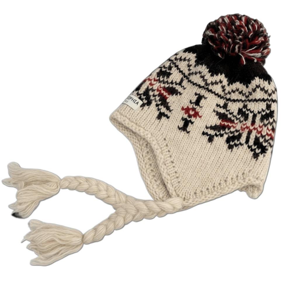 

Jacquard Ear Protection Cap Weave Women Wool Cap Cute Knitted Beanies Caps Autumn Winter бежевый
