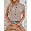 BITCED Women's Fashion Casual Solid Color Print Short Sleeve  Blouses & Shirts