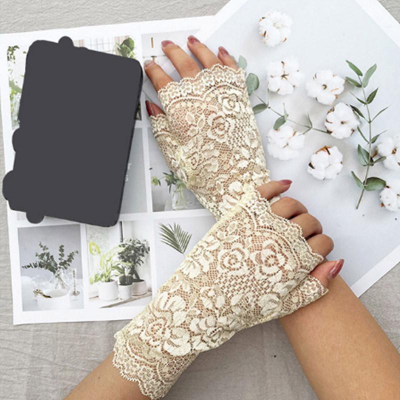 

38 стилей, ажурные кружевные цветочные перчатки без пальцев, элегантные, солнцезащитные, женские, сетчатые, для танцев, свадебные, варежки, украшение для рук One Size