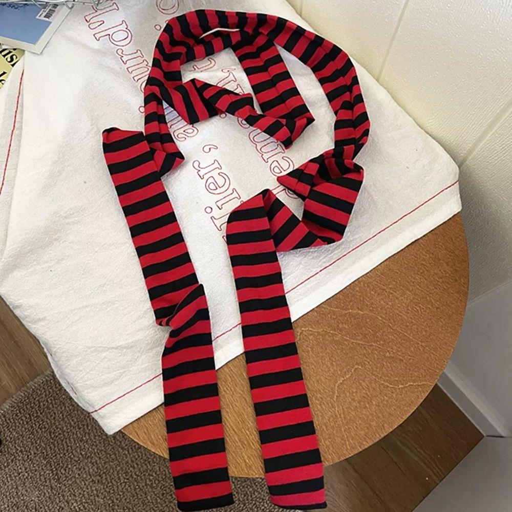

Новий Хараджуку Ретро Смугастий Шарф Жіночий 100% Бавовна Довгі Шарфи Y2k Сірий Червоний Чорний Смугастий Декоративний Шарф Мода Вуличний Одяг