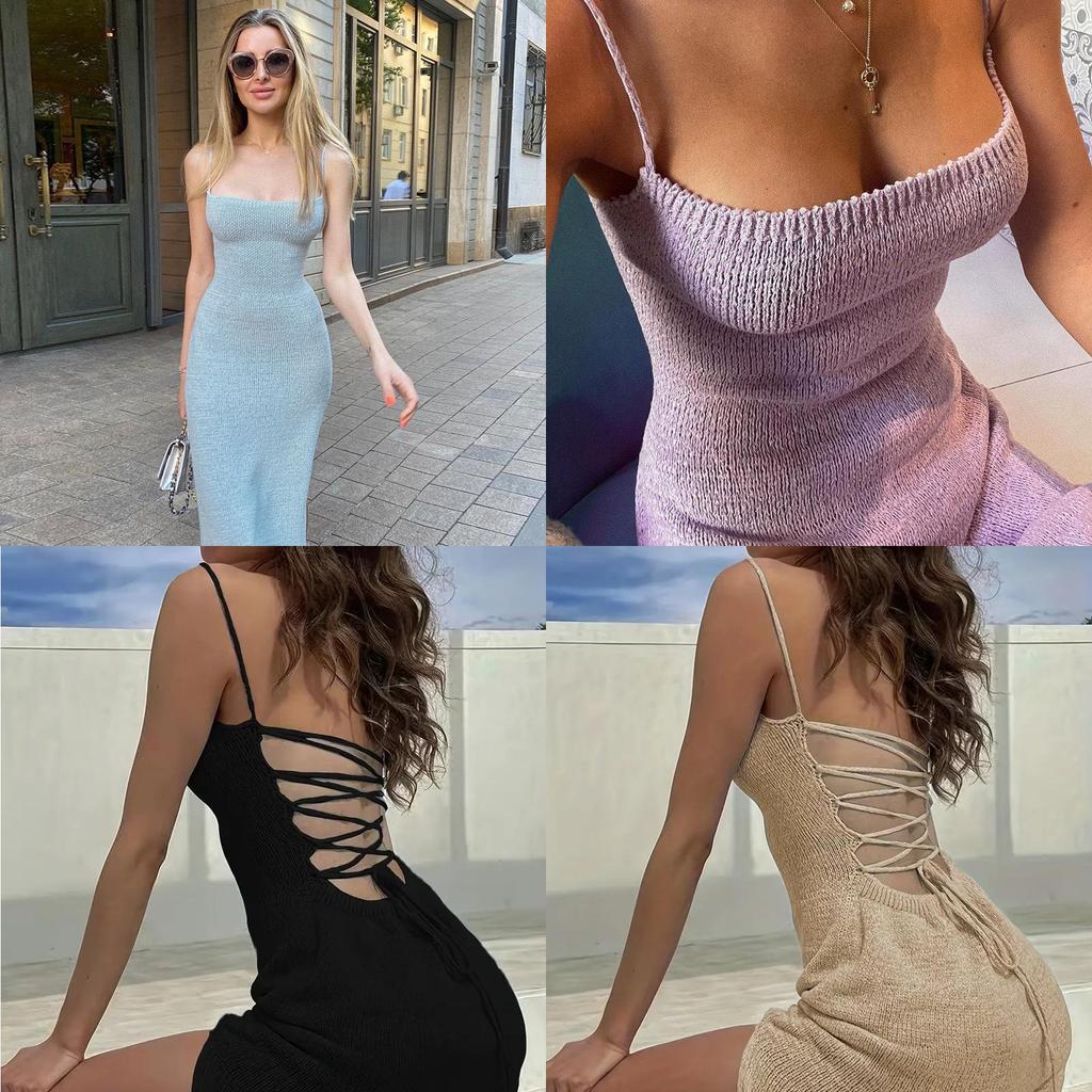 Abito Estivo da Spiaggia Senza Schiena con Fantasia 3D per Abbigliamento Casual da Spiaggia e Look da Discoteca