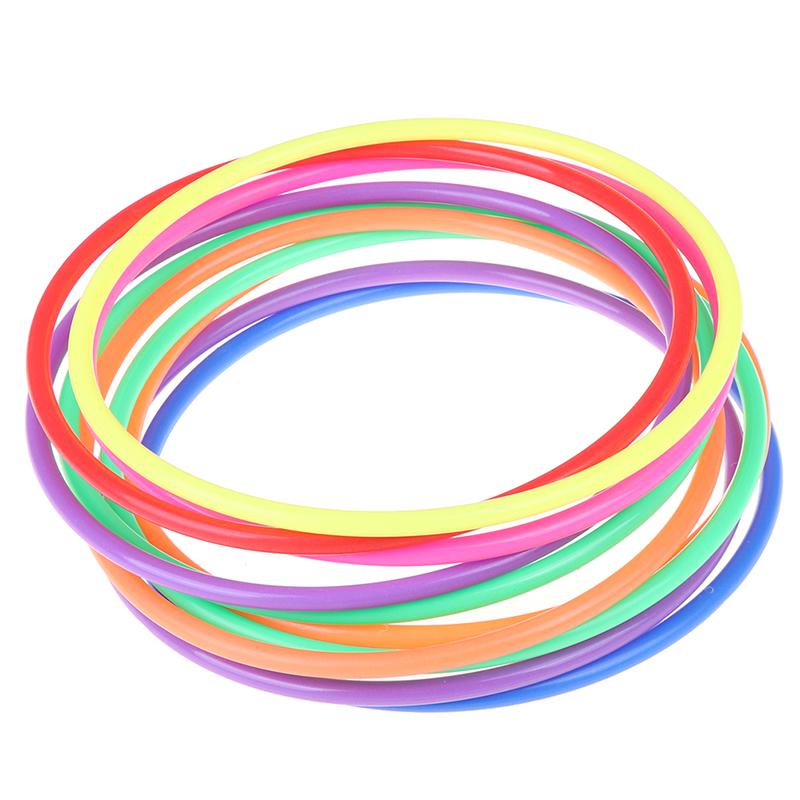 Набор из 5 разноцветных пластиковых колец для игры Хупла, кольца диаметром 18 см, развивающая игра-игрушка для детей, для улицы и помещений 1