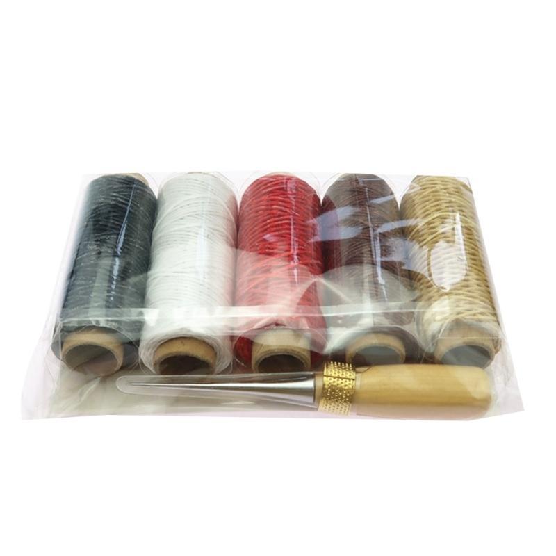 

Набор инструментов для шитья кожи с ручной иглой, шилом, наперстком, вощеными нитками для DIY-изделий из кожи, ремонта обуви CHINA