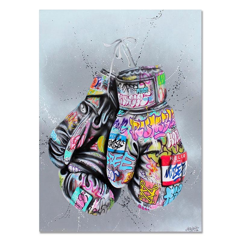 Abstraktní pouliční graffiti umělecká grafika Milovník líbání Malba na plátně Plakáty a tisky Ruční obraz na zeď do obývacího pokoje Home Decor