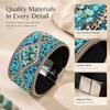 Magnetic Closure Rhinestone Bracelet Turquoise Color Charm Bracelet  Women Ladies