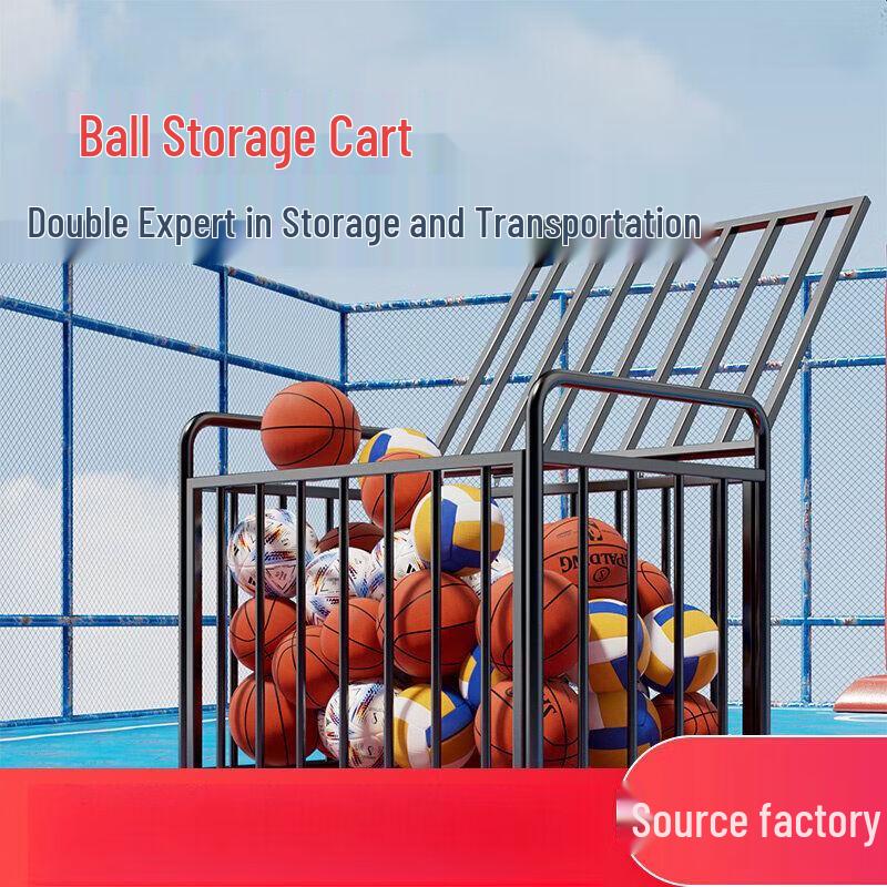 Outdoor Mobile Basketball Storage Cart for Schools
