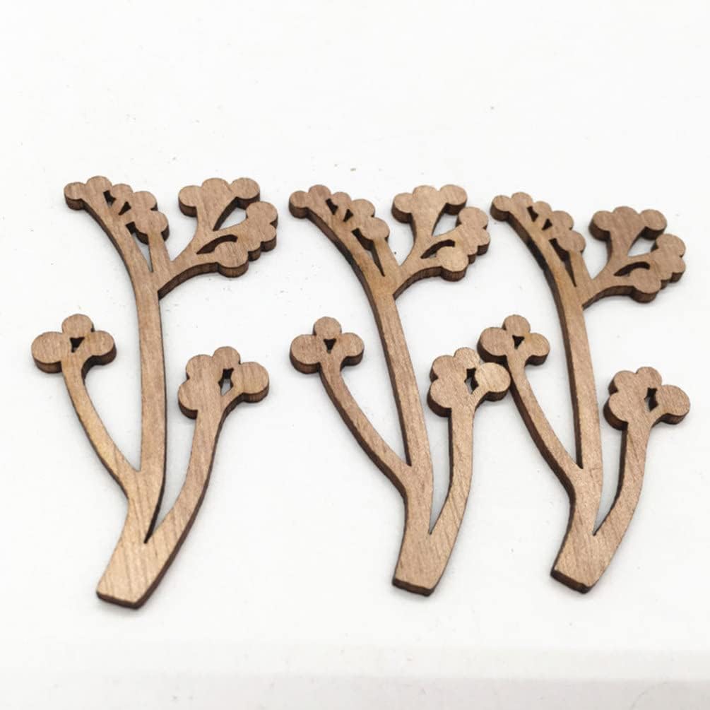 Amosfun 30pcs Laser Cut Wood Embellishment Hollow Out Wooden Rose Flower Shape Wood Discs Unfinished Wood Cutout for Arts Crafts DIY Decoration