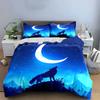 Moonlit Wolf Themed Decor Set Soft Comfortable Duvet Cover Bedding Set Included 1*Duvet Cover & 2*Pillowcases Gift