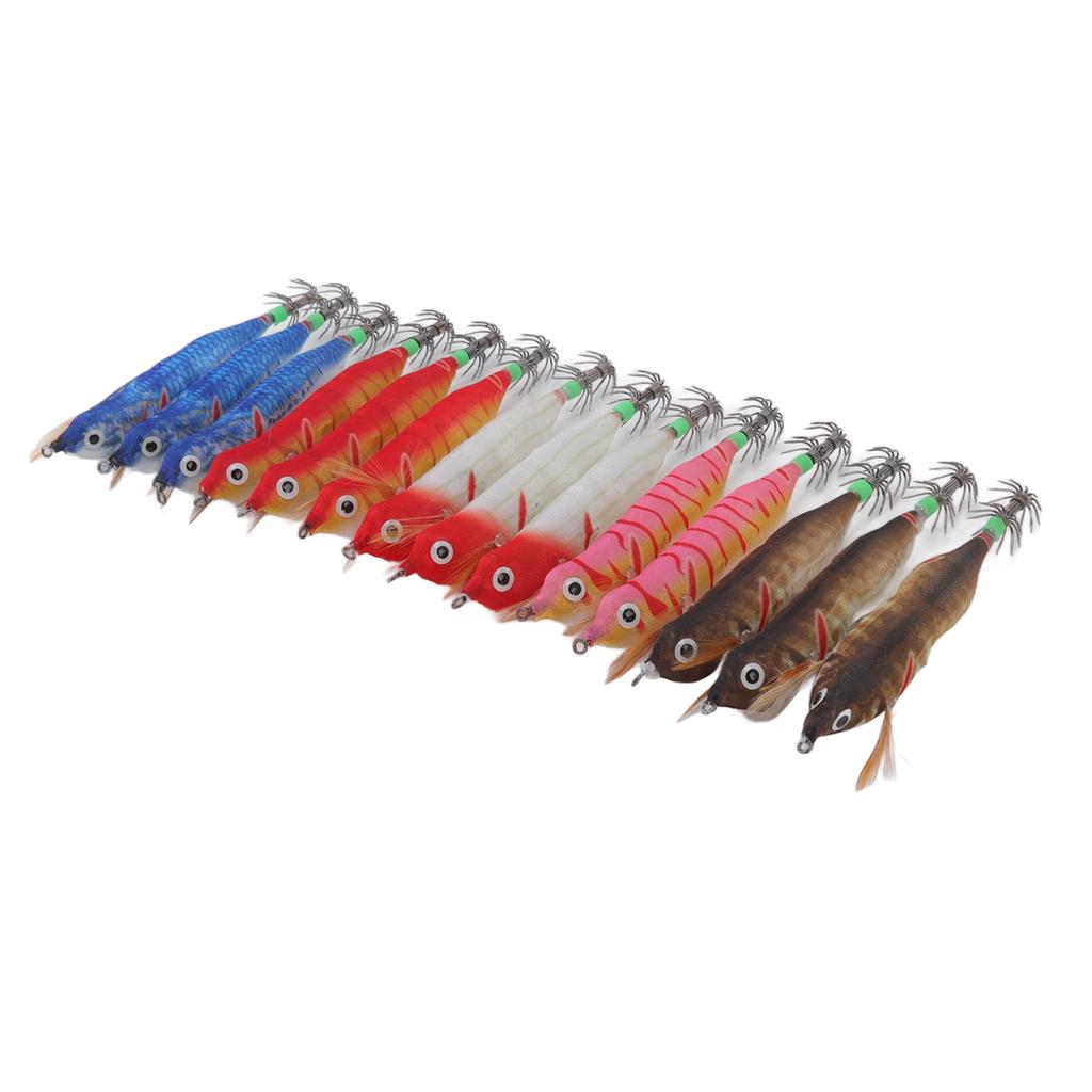 Isca Artificial de Camarão de Madeira Luminosa Brilhante LED em Forma de Cabana 8cm Iscas Artificiais de Pesca com Chocalhos