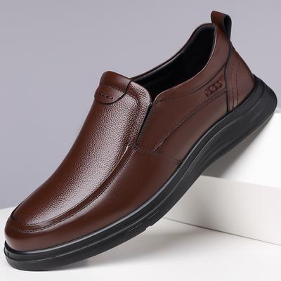 Men's Genuine Leather Cowhide Business Casual Men's Shoes Non-slip Breathable Soft-soled Leather Shoes One-pedal Men's Shoes