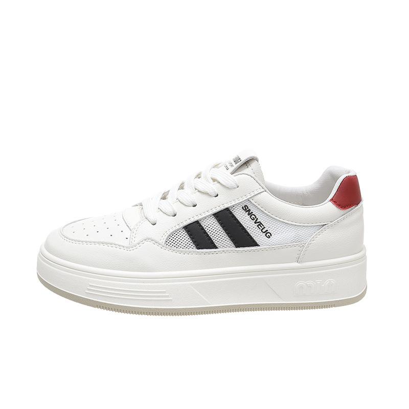 

Dexun little white shoes women s versatile mesh breathable flat thick sole 2025 spring and autumn summer new explosive leisure sports board shoes 40 чёрный