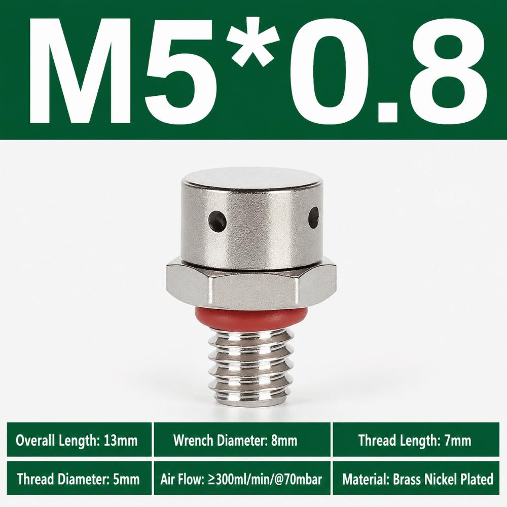 Nickel Plated Vent Plug Brass Pressure Balance Plug Durable Safety Relief Valve