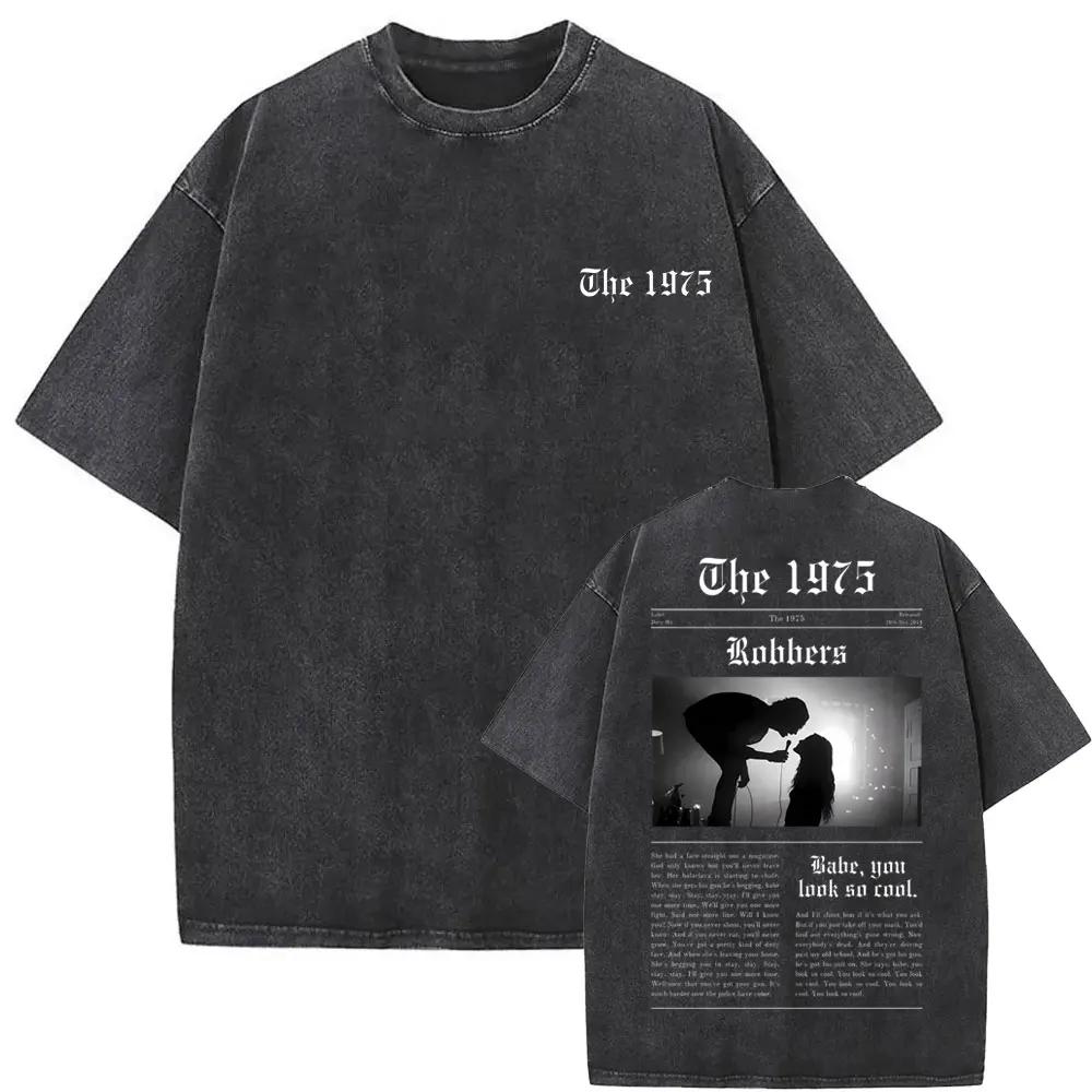 2026 Hot Sale Washed Vintage The 1975 about You Print T-shirt Being Funny in A Foreign Language Album Tshirt Men Women Hip Hop Casual T Shirt